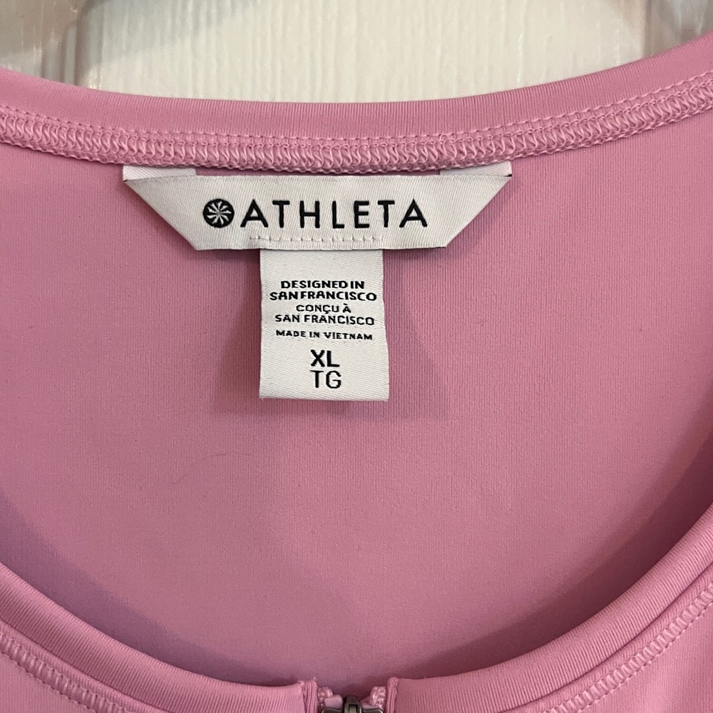 Athleta 'Ace' Pink Zip Front Tennis Dress - Women's XL - Picture 4 of 8
